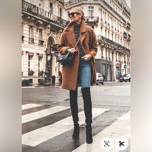 Express - Faux Fur Brown Teddy Bear Coat